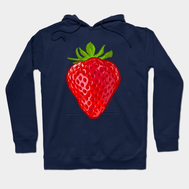 Red Juicy Strawberry Hoodie by doubletony